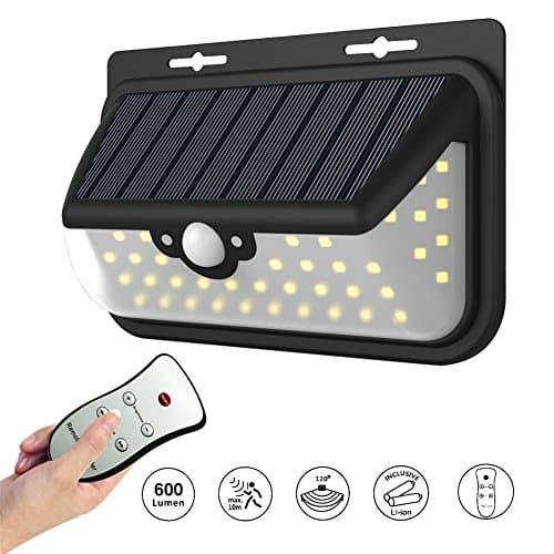 Solar Lights 48 LED Wireless Motion Sensor Solar Wall Light Remote Control 600LM Solar Panel Waterproof IP65 Outdoor Solar Lighting for Garden Landscape Pathway
