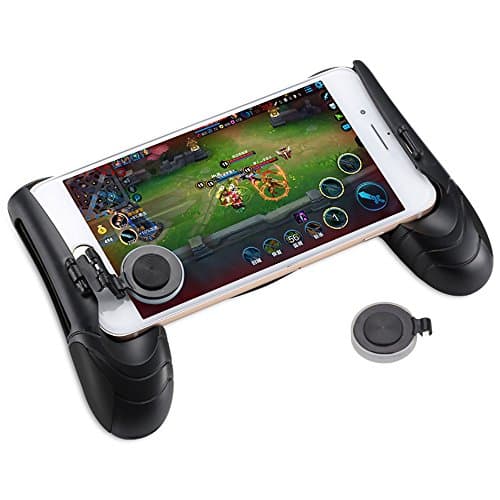 MMRM Mobile Joystick Controller Grip Case Ergonomical Design Game Grip Handle Controller Holder Stand Joypad For iPhone 8 Plus 7/6 Plus Galaxy Note 8 S8 Edge 4.7"-6.5" Phones Black