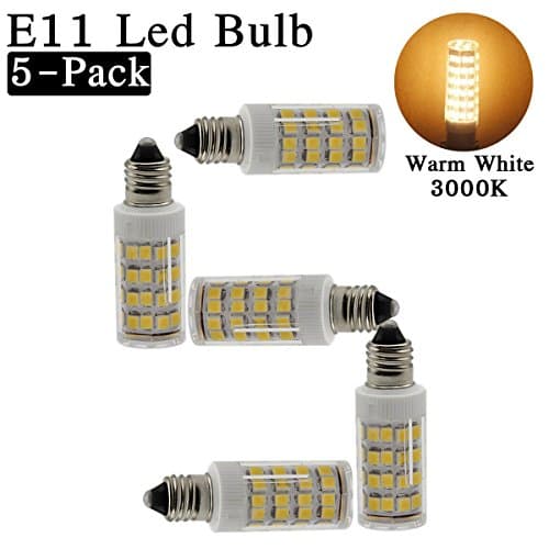 XYTGD E11 led bulb, 40W Equivalent Halogen Replacement Lights,Dimmable, Mini Candelabra Base, 400 Lumens AC110V/ 120V/ 130V, 3000K Warm White, Replaces T4 /T3 JD Type clear e11 light (Pack-5)