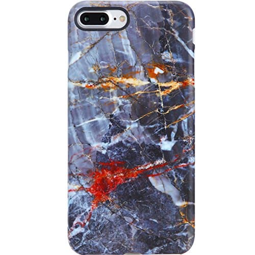 VIVIBIN iPhone 7 Plus Case,iPhone 8 Plus Case,Cute Gray Marble for Women Girls Clear Bumper Best Protective Soft Silicone Rubber Matte TPU Cover Slim Fit Best Phone Case for iPhone 7 Plus/8 Plus