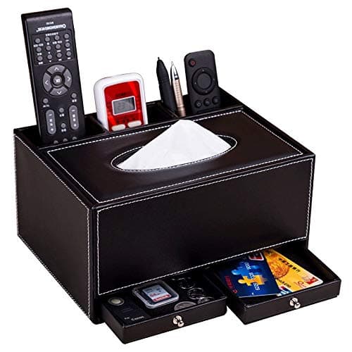 Multifunctional tissue box, leather creative tray, living room remote control storage box, napkin box (Color : A, Size : One size)