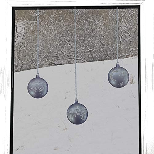 ArtiClings 12 x Bauble Window Clings with Glitter Patterns and Strings Colour = Silver