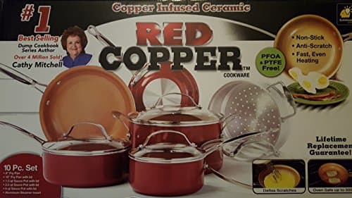 Red Copper Non-Stick Ceramic Cookware Set 10 Pc