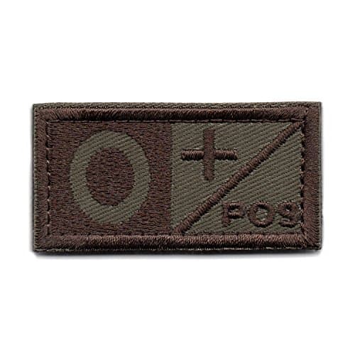 Brown POS Blood Type Tactical Patch (O+)