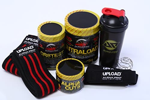 ALPHA CUTS INTRALOAD GR8TEST Shaker Cup Padded Lifting Straps Pro Knee Wraps STACK BUNDLE