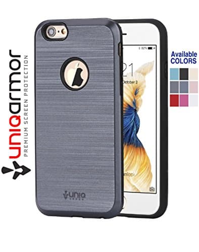 Iphone 6 Plus case, Iphone 6S Plus case, UniqArmor [Alluminio Series] 5.5 Inch 6s plus phone case, Brushed Aluminum Look, Slim Fit, Heavy Duty Hard TPU Protection, Dual Guard Protection (Gun Metal)