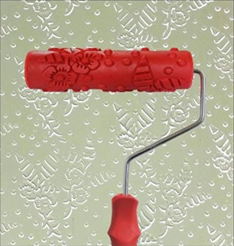 Canjoyn 7" DIY Patterned Paint Roller Decorative Rubber Roller with Plastic Handle (Model X6)