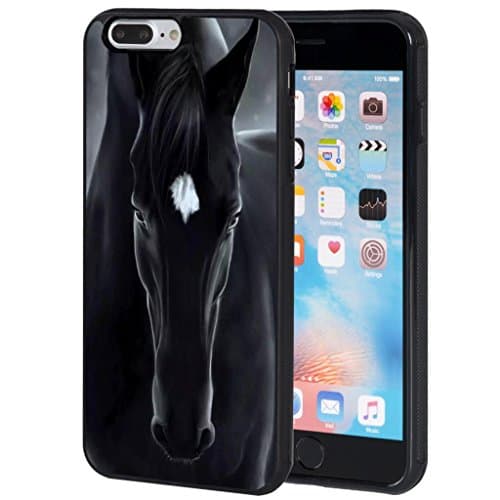 iPhone 7 Plus Case,Flytee Slim Anti-Scratch Shockproof Silicone TPU Back Protective Cover Case for iPhone 7 Plus 5.5 Inch,Black Horse