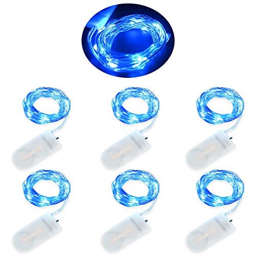 20 LED Copper Wire Starry String Lights, 7.2 Feet, 6 Pack (Blue)