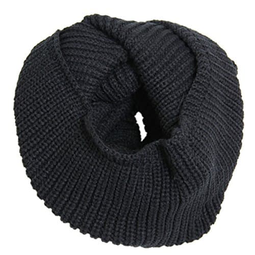 Aivtalk Thick and Chunky Extremely Warm Hand Knit Infinity Loop Scarf - Black
