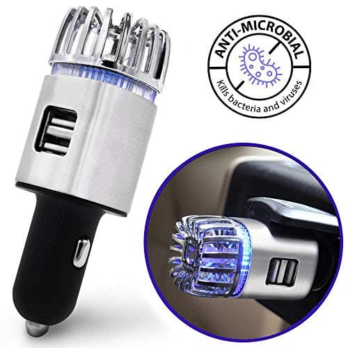 SXHYL New Multi-Function Electrical Two-In-One Car Air Purifier With Dual USB Car Charging Port,White