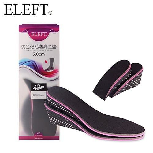 ELEFT Memory Foam Height Increase Full Length Insoles 3cm up Pink