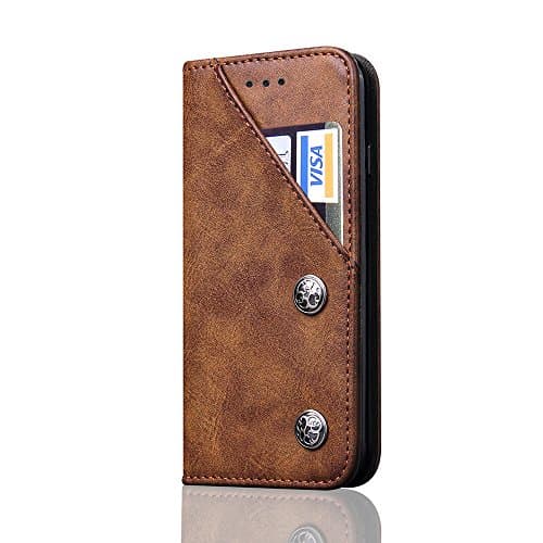 iPhone 7 Plus Case, Moyooo iPhone 7 Plus Case Luxury Wallet Folio Flip Leather Case Magnetic Cover Stand Function For iPhone 7 Plus 5.5 inch (Depbrown)