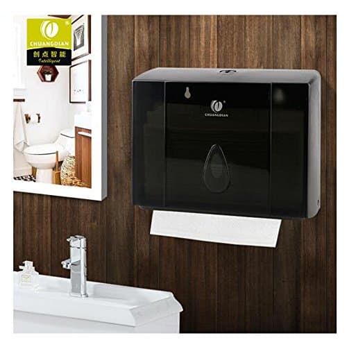HEHEN CHUANGDIAN Wall-mounted Bathroom Rectangular Tissue Dispenser for Multifold Paper Towels/Gray Transparent
