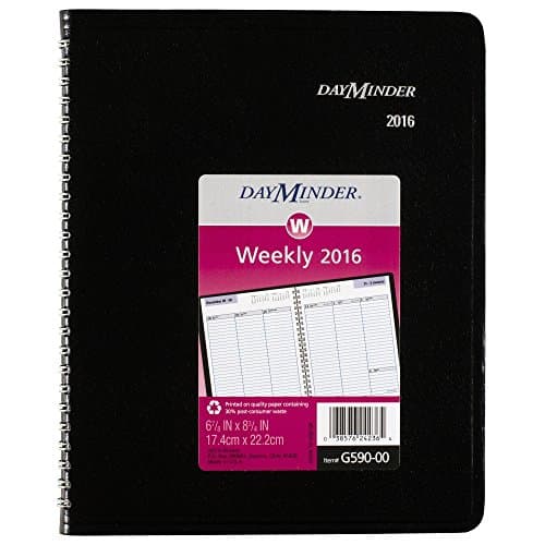 DayMinder Weekly Planner 2016, Wirebound, 6-7/8 x 8-3/4 Inches, Black (G590-00-16)