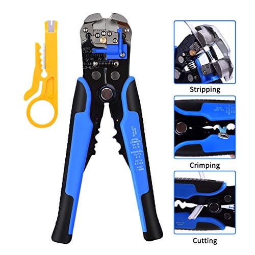 Wire Stripper, EVILTO Automatic Wire Cutter Plier with Mini Knife 3-in-1 Cutting Tool Self-Adjusting Cable Stripping Terminal Wire Crimper for Repair and Maintenance