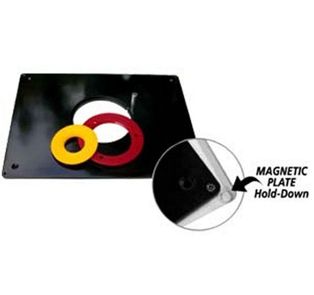 Router Bits ROUTER TABLE INSERT PLATE W/ GUIDE PIN & SNAP RINGS, fits Porter Cable Bushings
