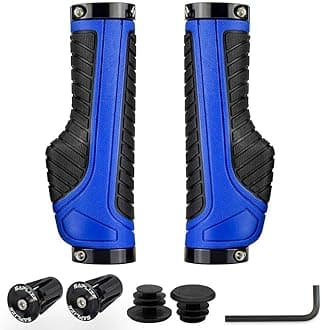 SAPLIZE Bike Handlebar Grips, Multi Colors/Design Optional, Ergonomic Design, Aluminum Double Lock-on, Mountain Bike Grips, MTB BMX Downhill Foldable Urban Bicycles Grips, Scooter Grips