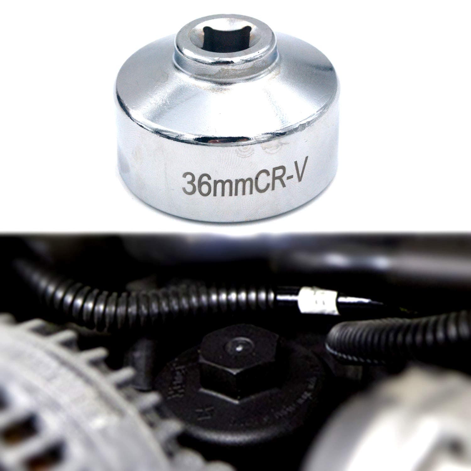 EASE2U 36mm Oil Filter Wrench, Socket with 3/8" Socket Drive