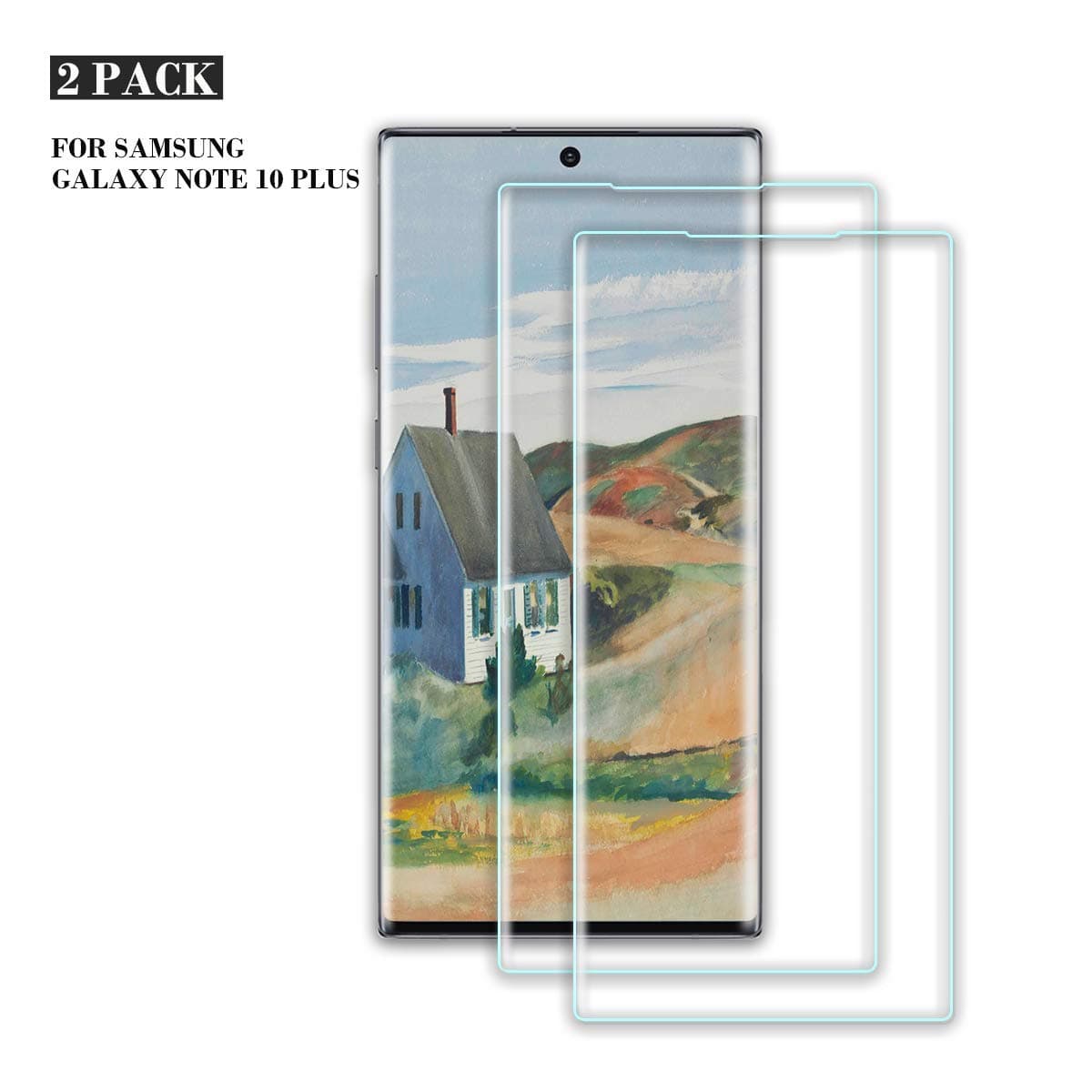 ZOLMAG Galaxy Note 10 Plus Screen Protector, [2 Pack] HD clear for Samsung Galaxy Note 10 Plus Tempered Glass, Anti-Fingerprint, Bubble Free, Compatible with in-display fingerprint sensor