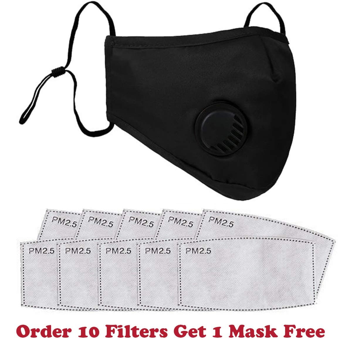 10pcs PM2.5 Activated Carbon Filter Replaceable Anti Haze Filter Paper for Mask Anti Pollution Washable Cotton for Adult