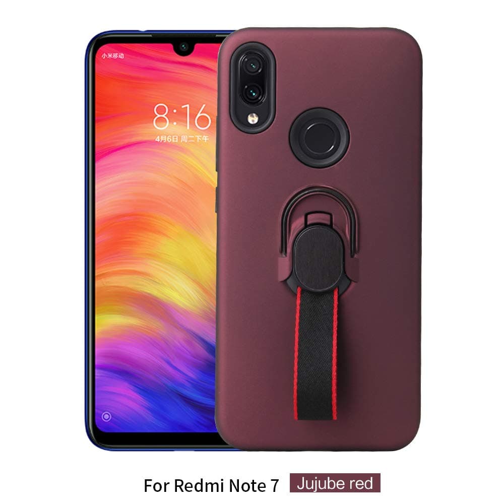 Saienitisi Case for Redmi Note 7 with Finger Holder and Loop (Redmi Note 7, Wine Red)