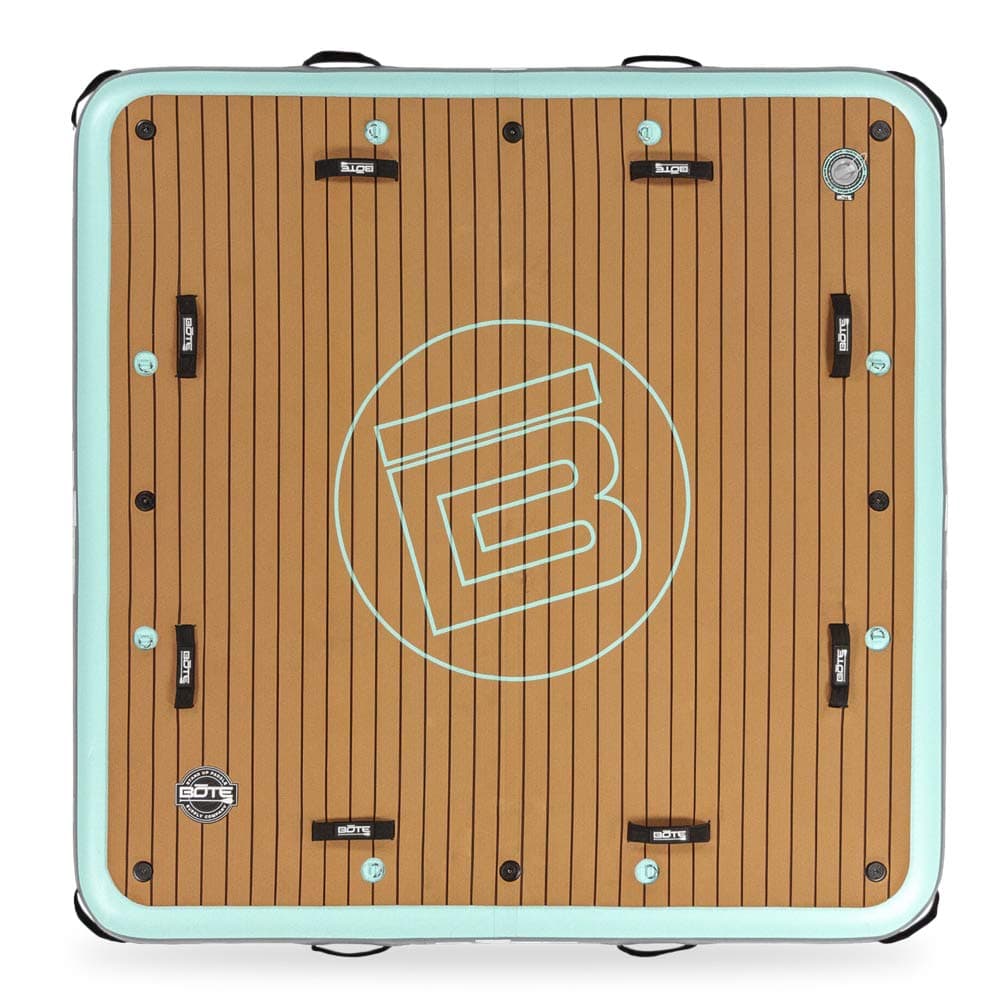 BOTE Inflatable Pool Float for Adults | Floating Exercise Mat - Island - Dock - Raft for Lakes & Beach, Sturdy & Stable, 7'x7'