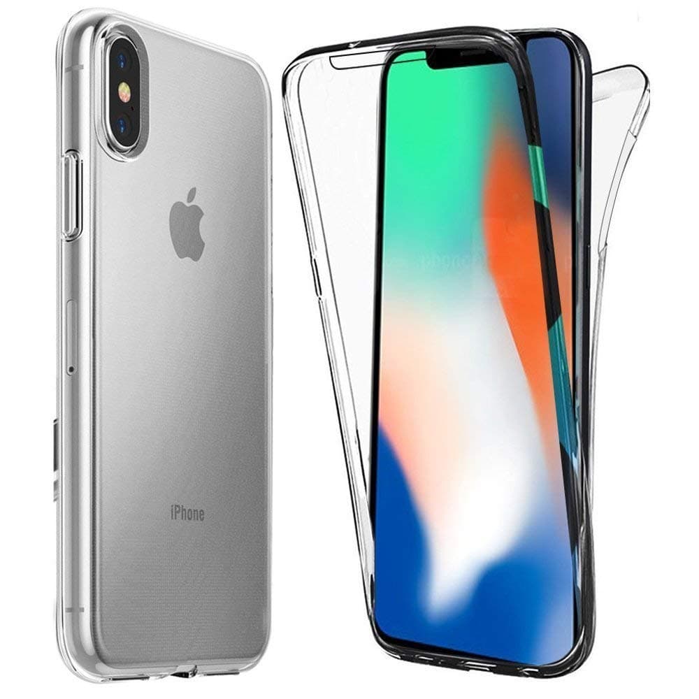 ComKey iPhone X/Xs Case, iPhone X/Xs Ultra Thin 360 Case, Clean, Transparent [Full Front and Back Protection] Transparent Cover - Clear