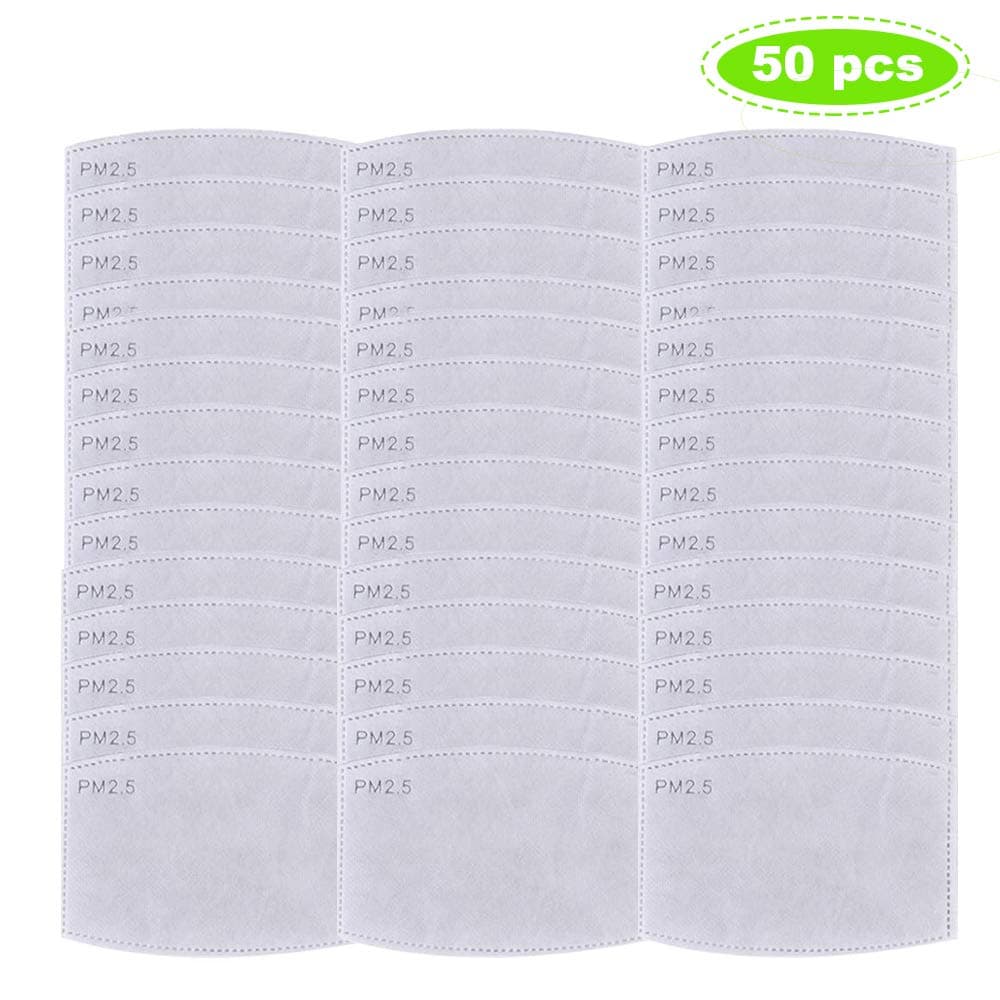 Activated Carbon Filter Dustproof 5 Layers Filter Replacement (50 pcs) Skin-Friendly Respiring Mat Non-Woven Respirators