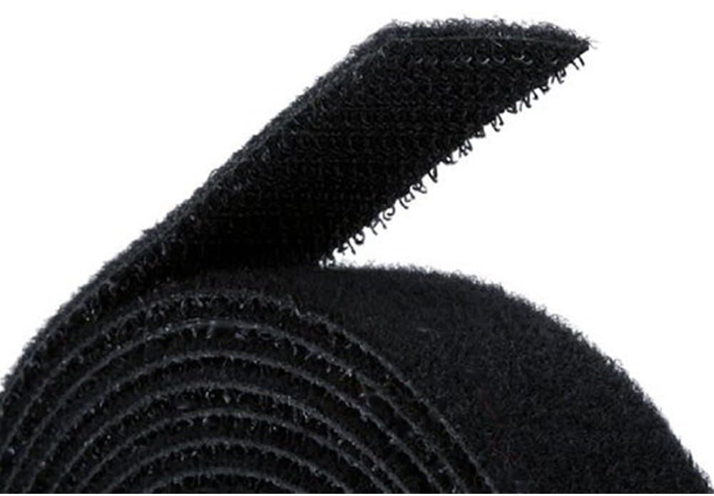 Reusable Hook & Loop Strong Grip Fastener Roll 2" x 16' (2" Wide, 16 Feet Long) Cut It to Your Desired Length - Black