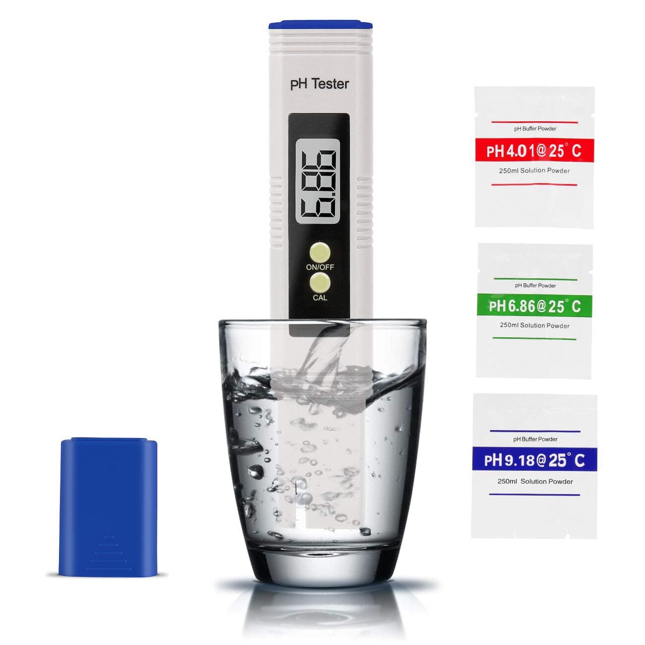 PH Meter, Digital PH Meter 0.01 PH High Accuracy Water Quality Tester with 0-14 PH Measurement Range for Household Drinking, Pool and Aquarium Water PH Tester Design with ATC