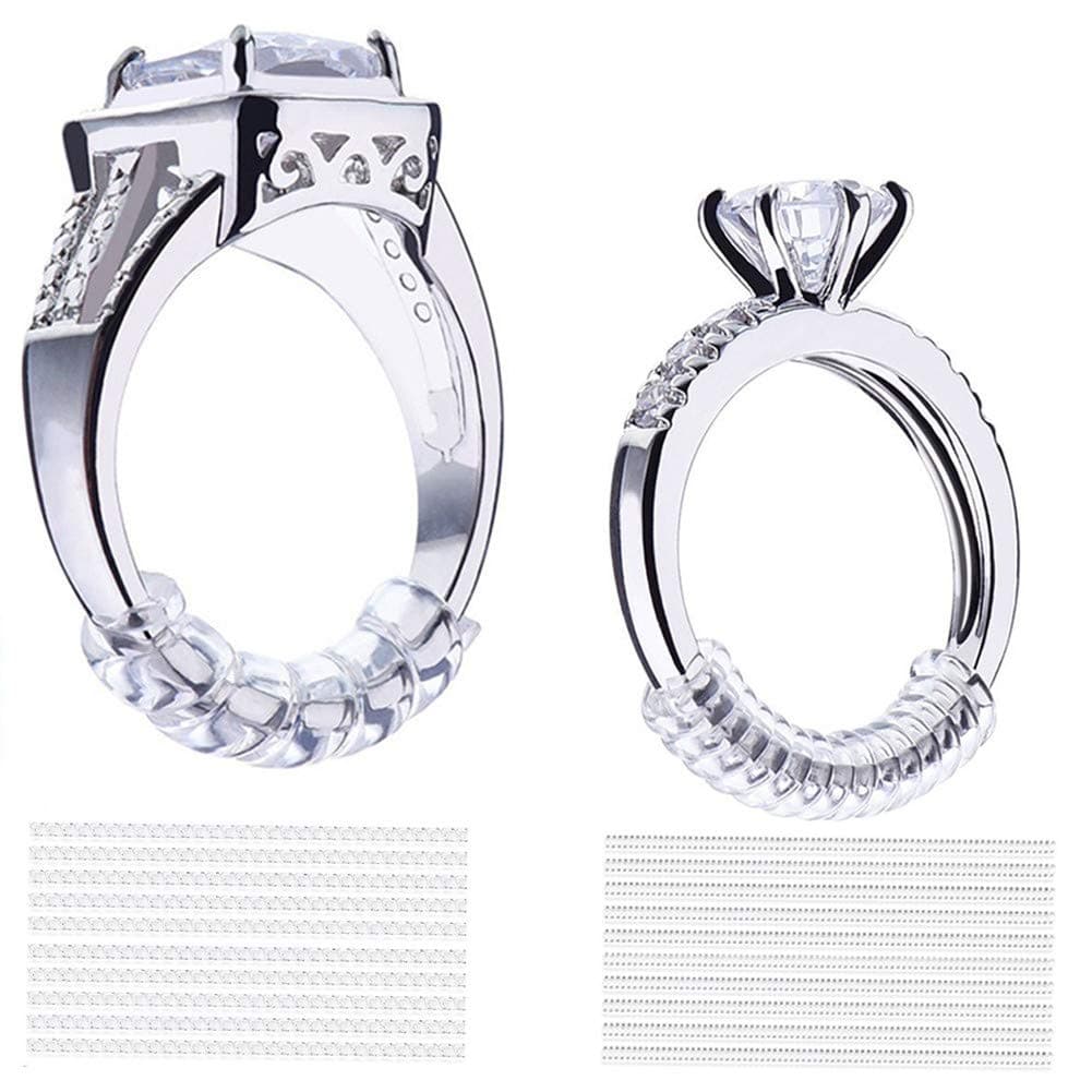 Ring Size Adjuster, Clear Ring Sizer with Polishing Cloth, 2 Sizes 2mm and 3mm Fit for Any Rings, Perfect for Loose Rings by Fezep