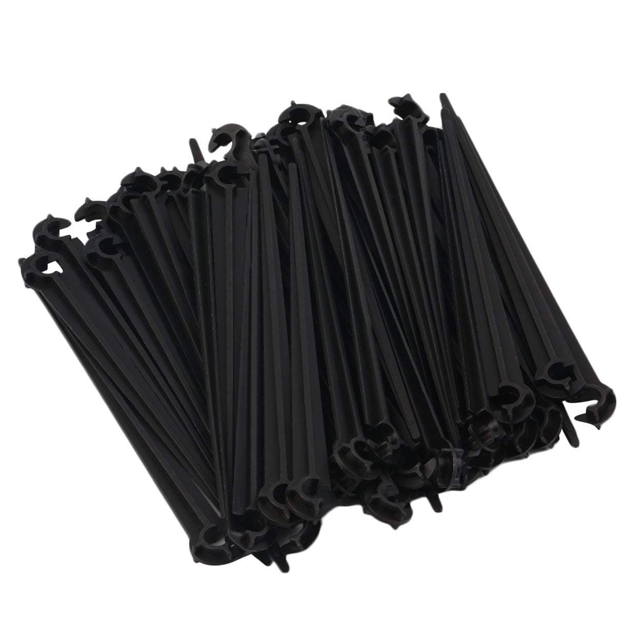 Relabouting 50Pcs 11cm Durable Plastic Hook Fixed Stems Support Holder for 4/7 Drip Irrigation Water Hose for 4/7mm Drip Irrigation Tubing Pipe