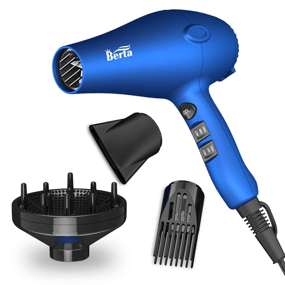 Professional Ionic Hair Dryer with Diffuser Concentrator Comb, 1875w Negative Ionic Blow Dryer with 2 Speeds 3 Heat