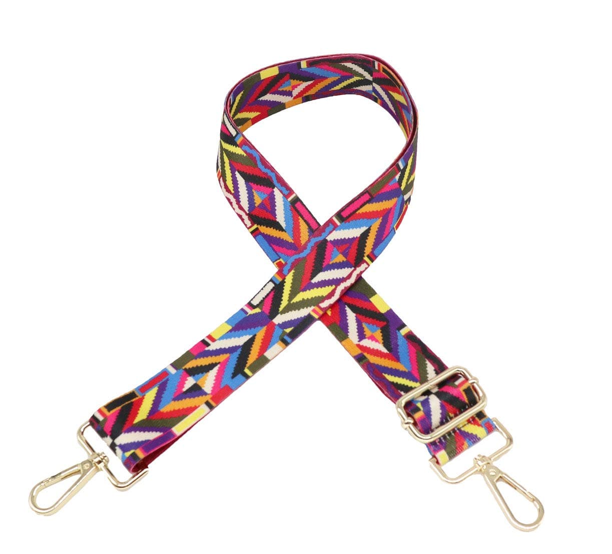 Wide Shoulder Strap Adjustable Replacement Guitar Strap Camera Srtap Nylon Crossbody Strap Removable For Handbag Weekender Bag Colorful Geometric