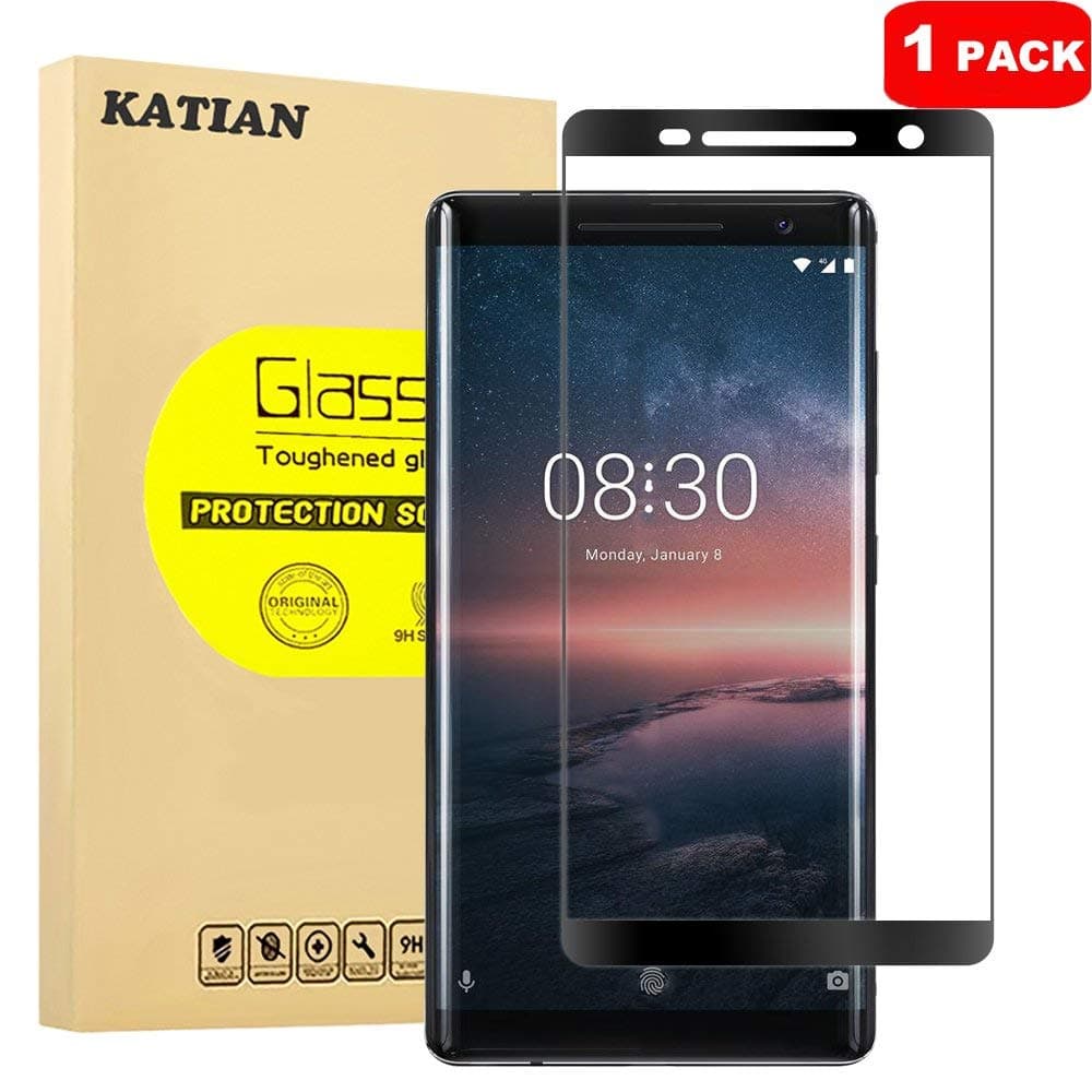 KATIAN Compatible Nokia 8 Sirocco 3D Screen Protector with 9H Hardness & 3D Touch, HD Full Coverage [No-Bubble][Scratch-proof] [Case-Friendly] Tempered Glass Film Replacement for Nokia 8 Sirocco