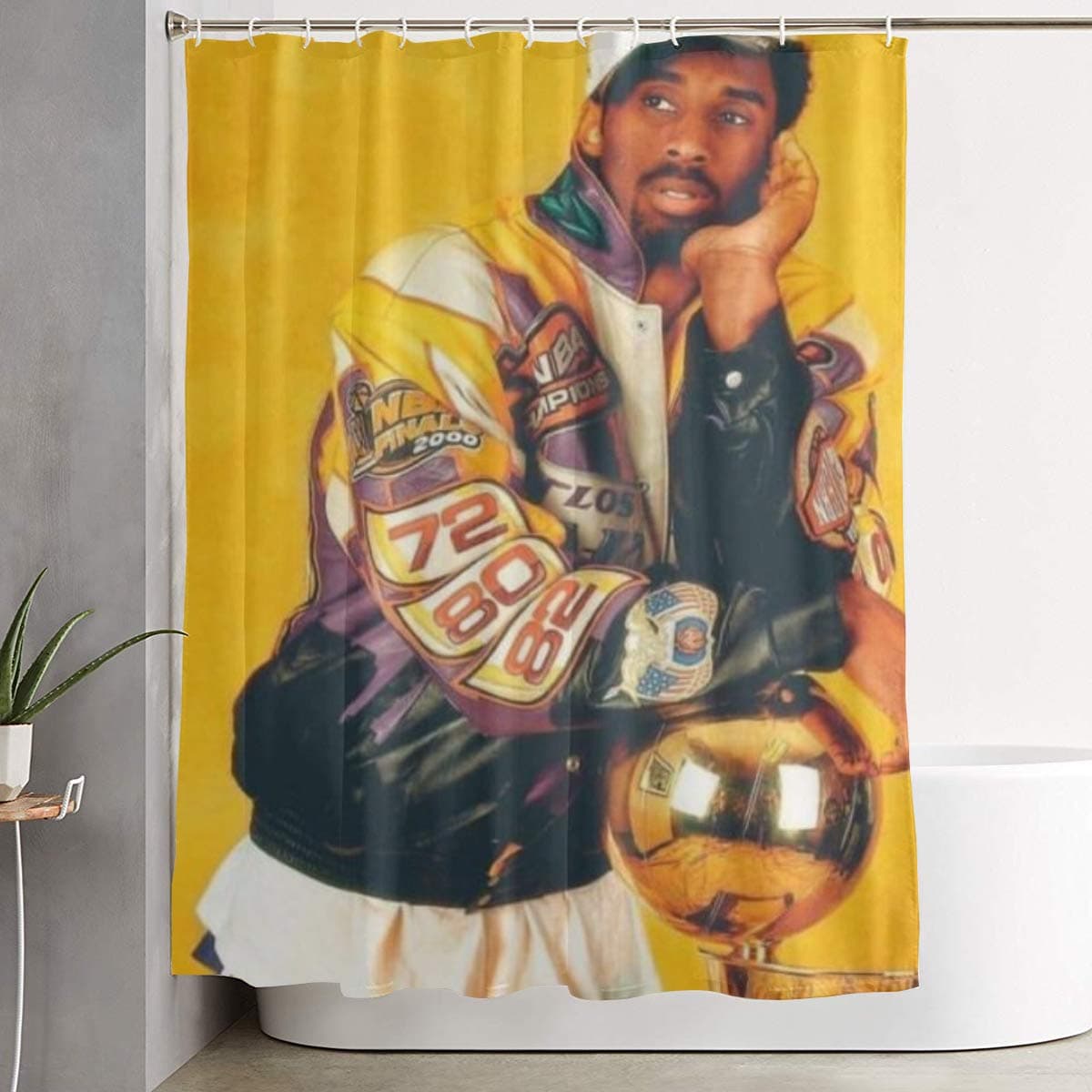 JONATHAN Ko-be Absorbent Quick Dry Printed Polyester Fiber Shower Curtain for Bedroom Livingroom Bathroom 59"x71"