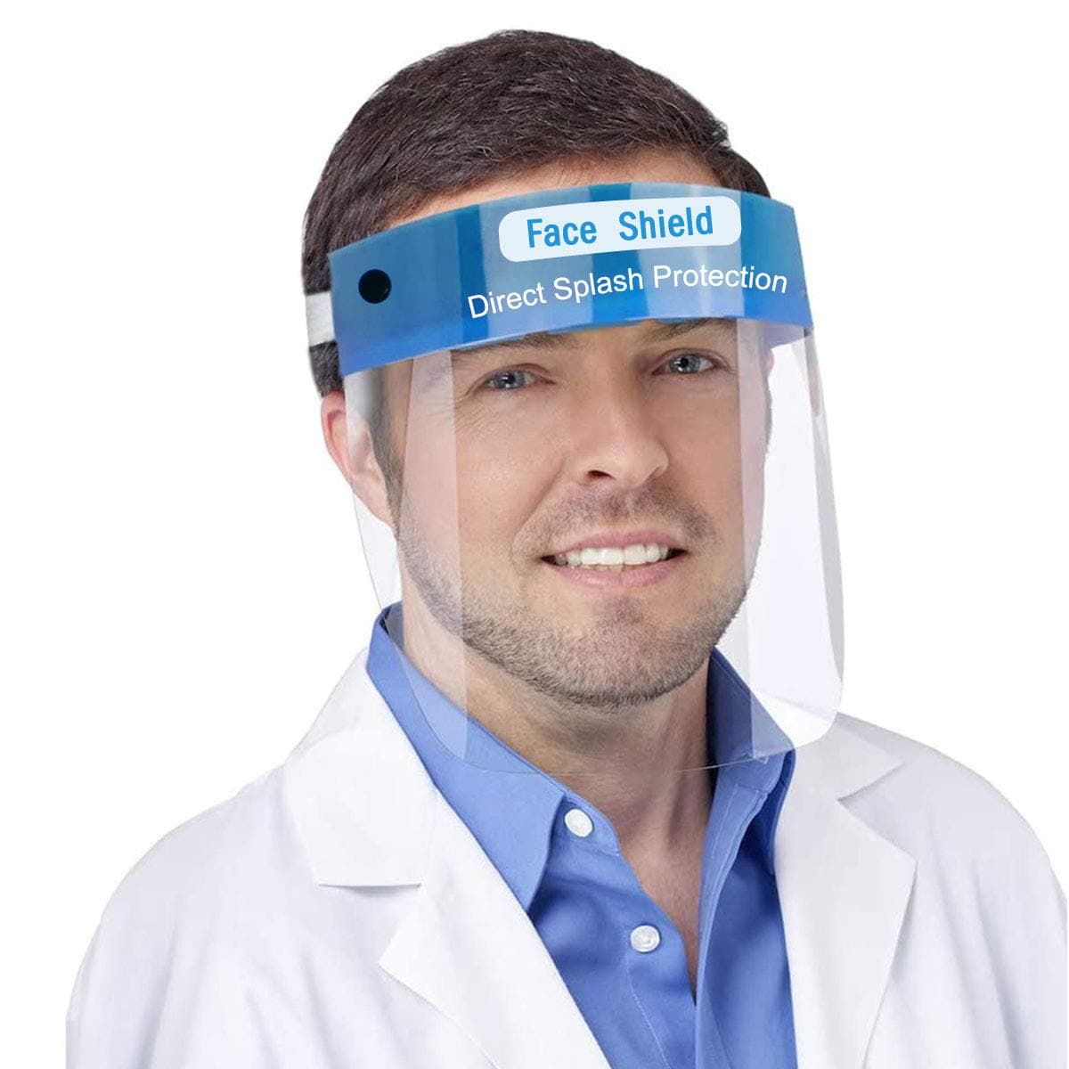 Safety Face Shield, 5 Pack Adjustable Transparent Full Face Protective Visor with Eye & Head Protection, Anti-Spitting Splash Facial Cover for Women/Men