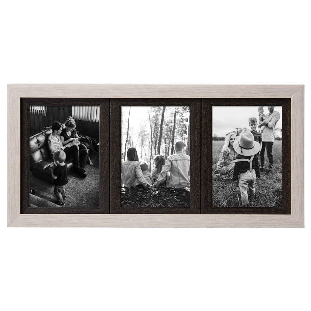 SweeHome Collage Picture Frame with Three Removable 4x6 Frames, Plexiglass Fronts,Wall ,Photo Frame for Home Office Decor