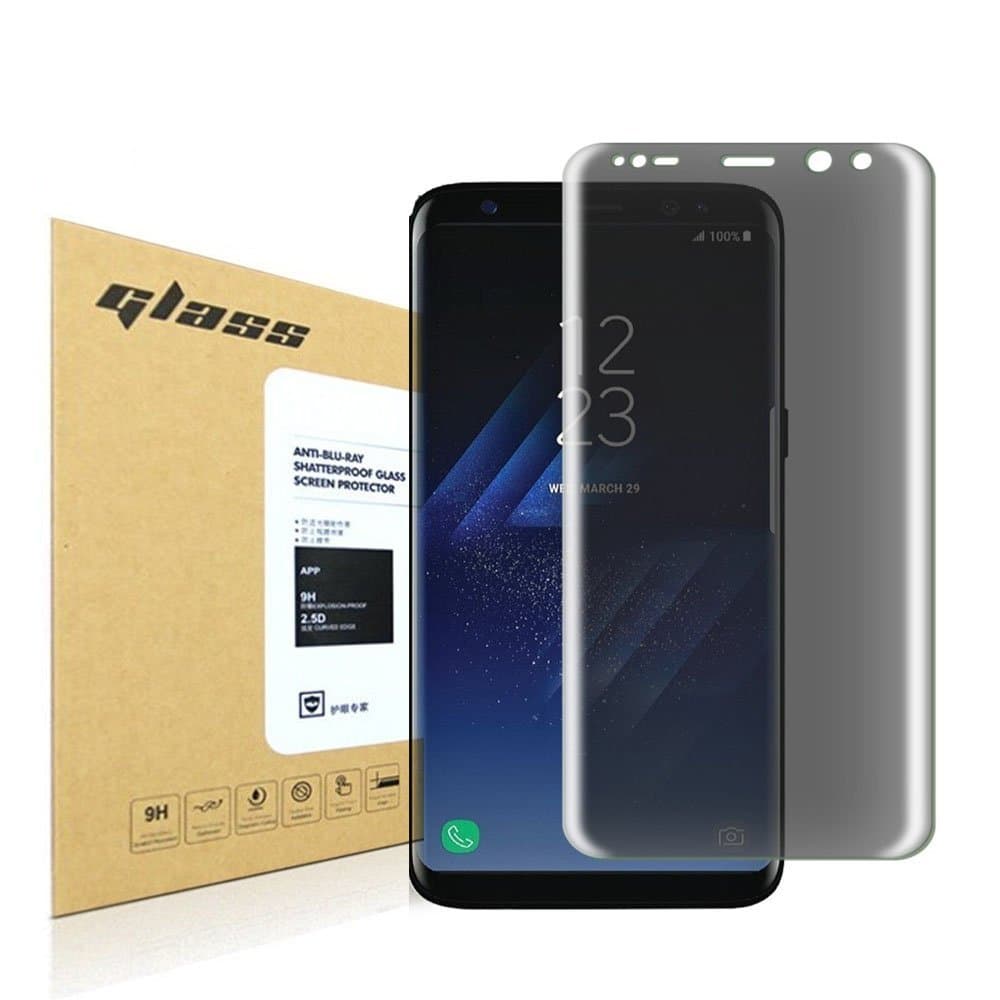 Skypat 92828 Samsung Galaxy S8 Screen Protector (Full Coverage) (Case Friendly), (3D Full Curved Edge) (Tempered Glass) Privacy Screen Anti-Peeping Protector