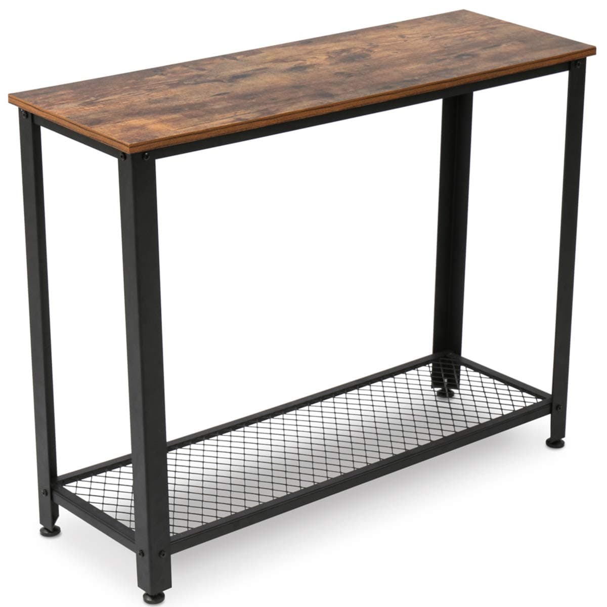 KingSo Console Table, Entryway Sofa Table with Shelf Vintage Rustic Side Table for Living Room Bedroom Entryway Study Balcony Hallway Workshop, Easy Assembly
