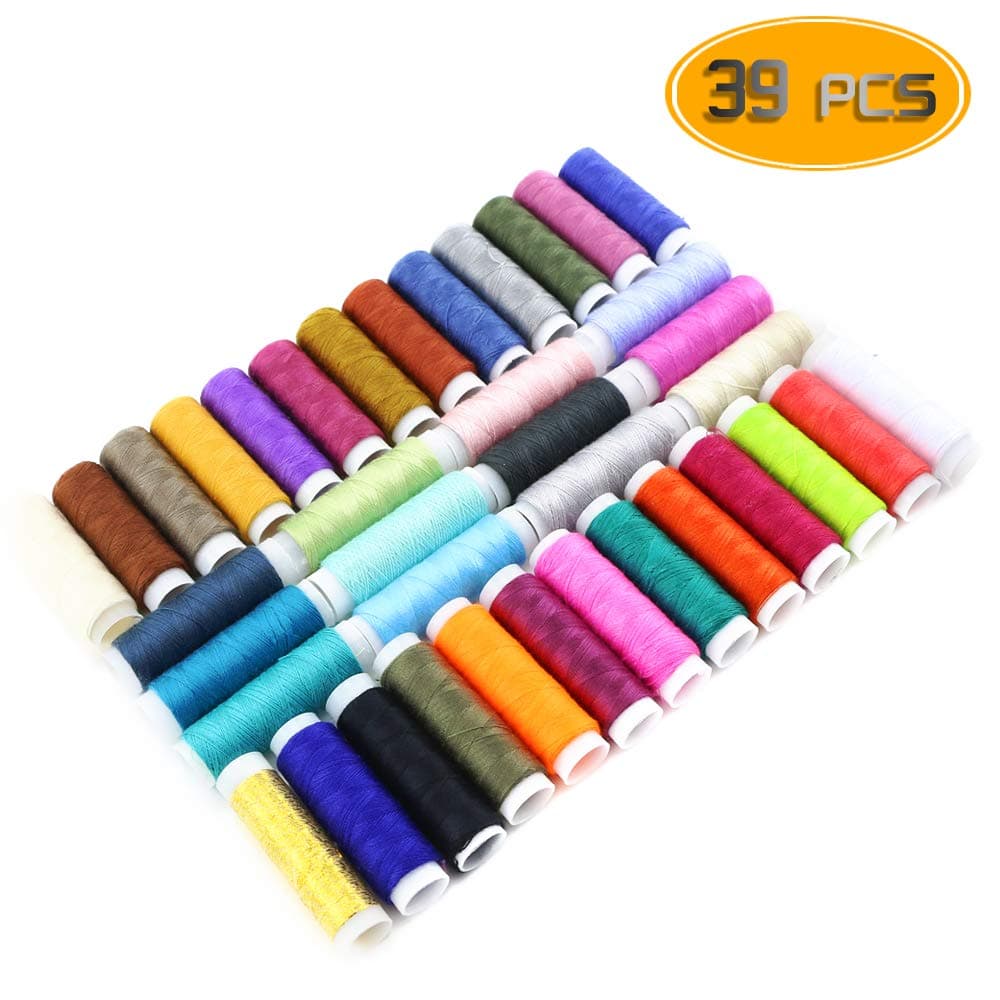 WFPLUS Polyester Sewing Thread - 39 Assorted Color 200 Yards Each Spools Embroidery Thread