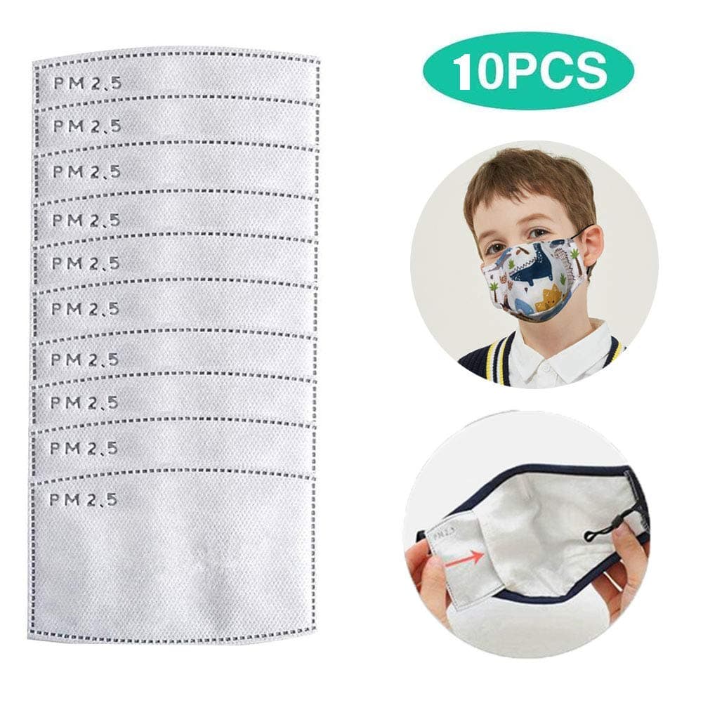 10000 PCS PM2.5 Replaceable Filter, Kids 5 Layers Activated Carbon Filter Replacement, Children Universal Insert Protective Mouth Filter for Outdoor