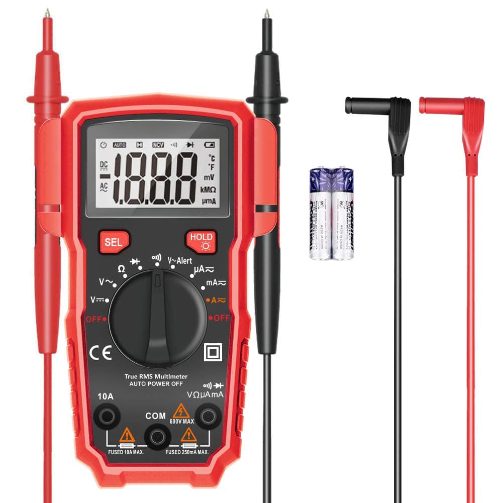 Digital Multimeter TRMS 2000 Counts Multi Tester Auto-ranging Portable Voltmeter Ohmmeter with NCV Backlit LCD Diode Transistor Audible Continuity Volt Alert Measuring Meter- FraFong