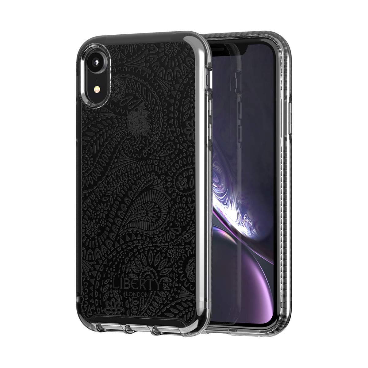 Tech Enterprises Protective Apple iPhone Xr Case Ultra-thin Back Cover with Bulletshield - Pure Print Liberty Arundel - Black