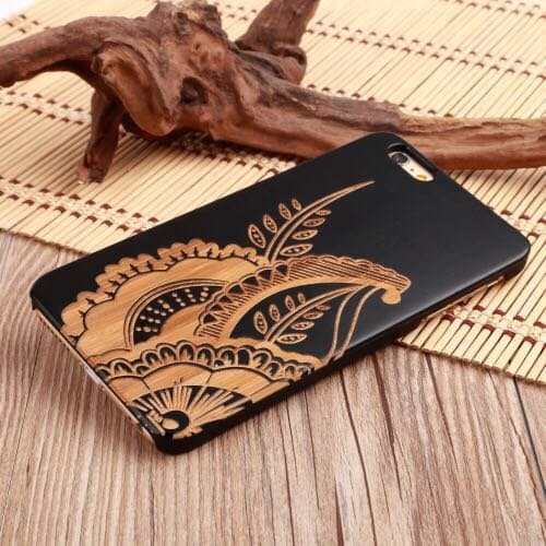 QDAOT iPhone 7 Plus Case, Maple Wood Cases For iPhone7 Plus Handmade Wooden Cases Craved Compared With Hard PC[Shockproof][Drop Protection]for Apple 7P (Shrub)