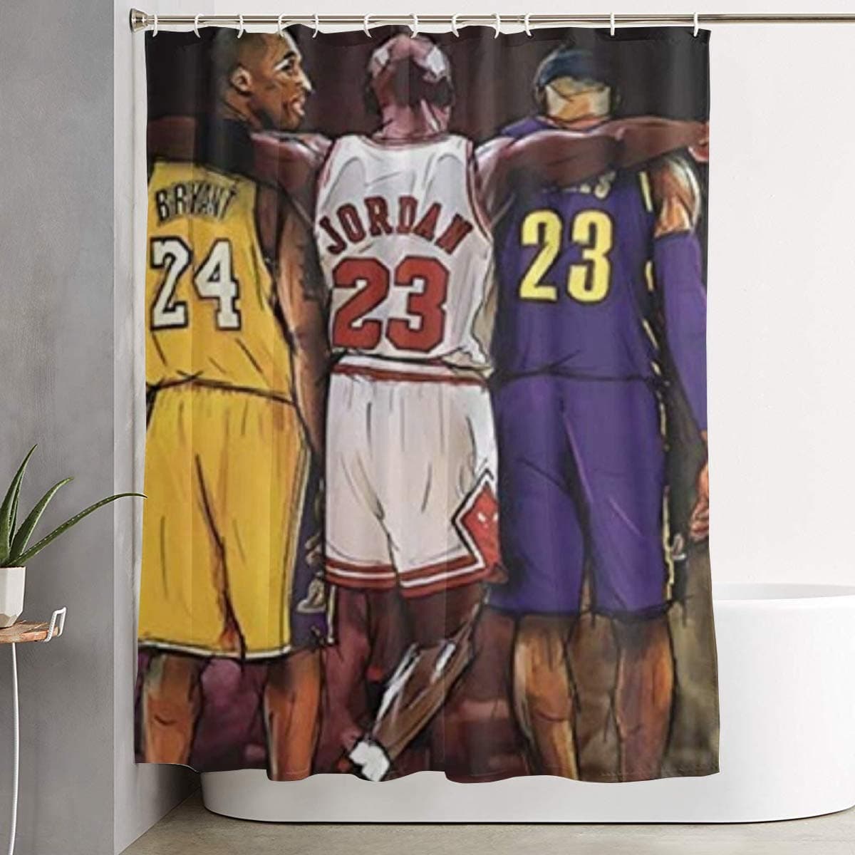 JONATHAN Ko-be Absorbent Quick Dry Printed Polyester Fiber Shower Curtain for Bedroom Livingroom Bathroom 59"x71"