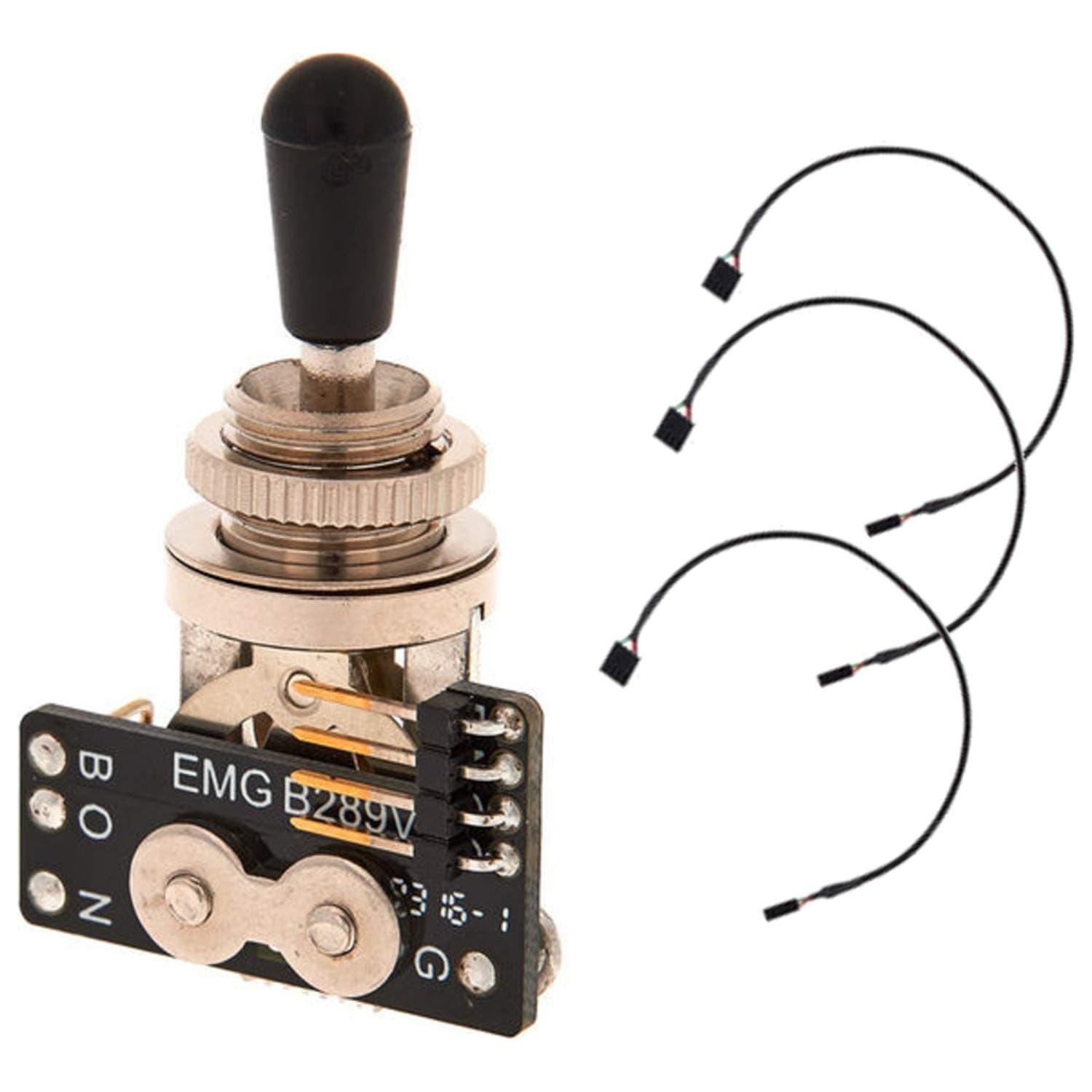 EMG Solderless Toggle Switch with Cables 3 Position Lever Black Knob B289