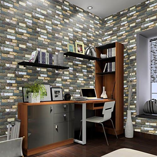 Leegor 3D Brick Stone Rustic Effect Self-adhesive Wall Sticker Home Deco