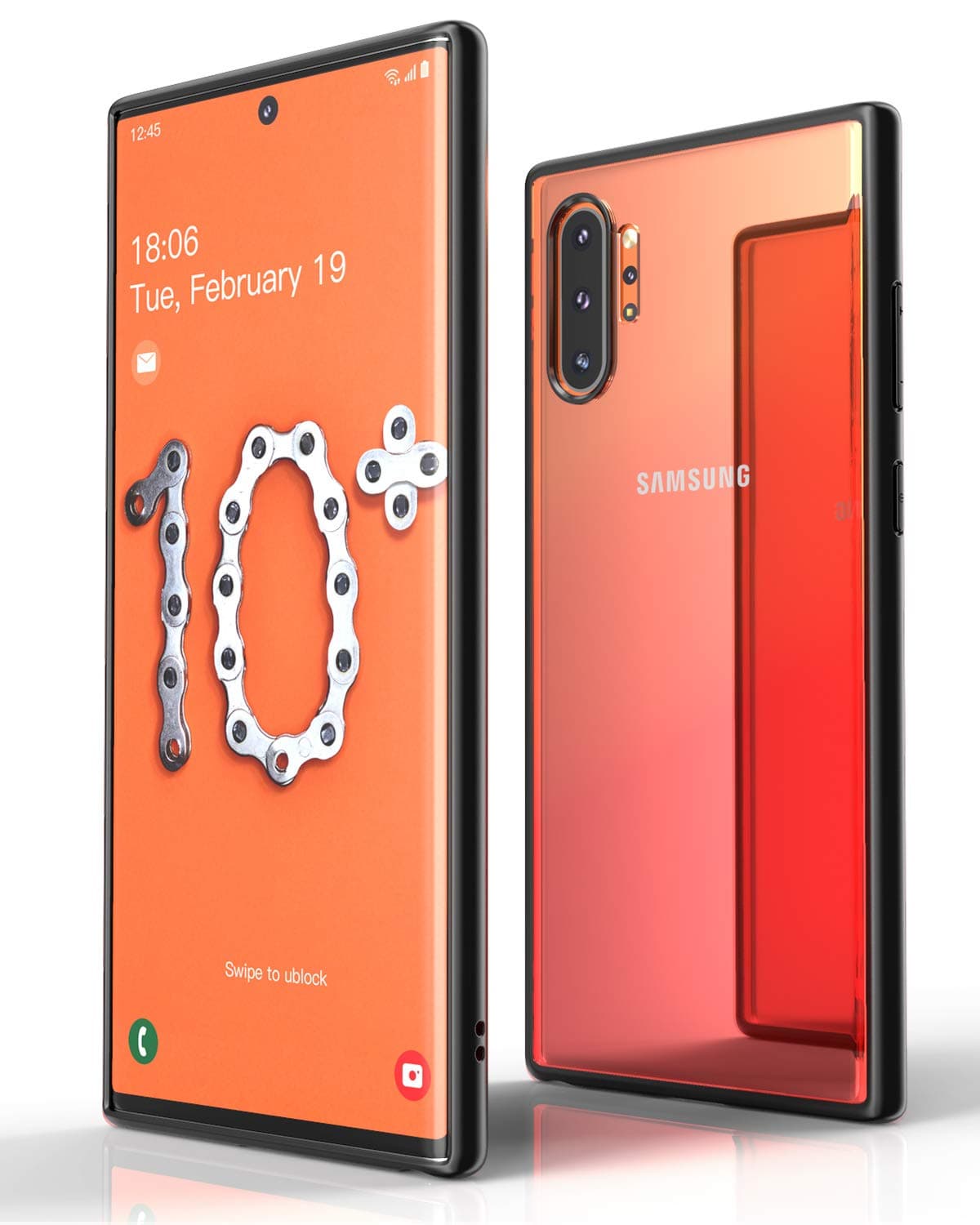 Touber for Samsung Galaxy Note 10 Plus Case, [Slim Thin Fit] Cover Designed for Samsung Galaxy Note 10+ / 10 Plus /5G 6.8-inch 2019 (Black/Clear)